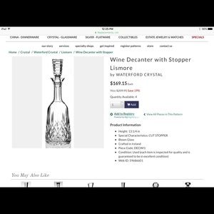 Waterford Crystal wine decanter